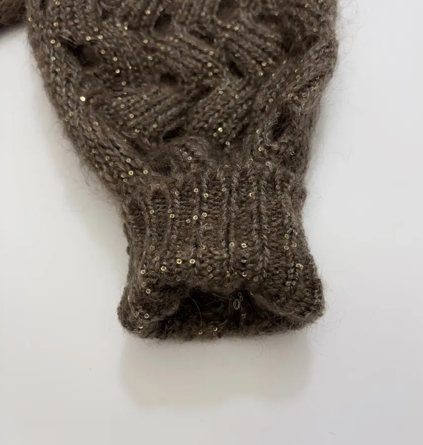 Sequined Knitted Cardigan in Taupe, product view 11