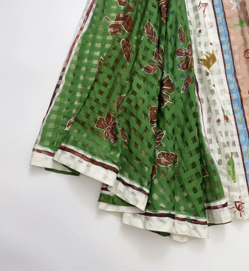 Graffiti Print Lace-Up Cinched Long-Sleeve Dress, Resort-Style Long Skirt in Multicolor, product view 13