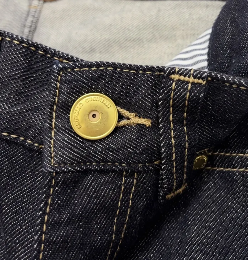 Dark Blue High-Waist Denim Bermuda Shorts in Denim Blue, product view 04