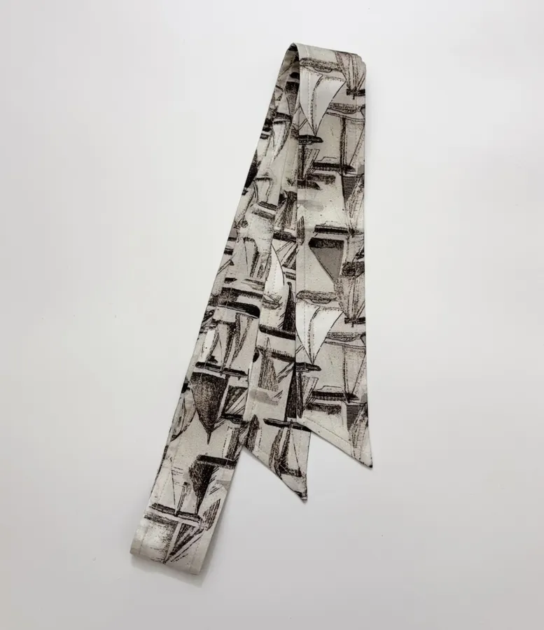 Printed Silk Dress in Light Gray, product view 21