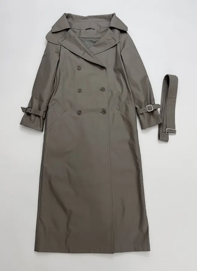 Commuter Mid-Length Trench Coat Outerwear in Olive Gray, product view