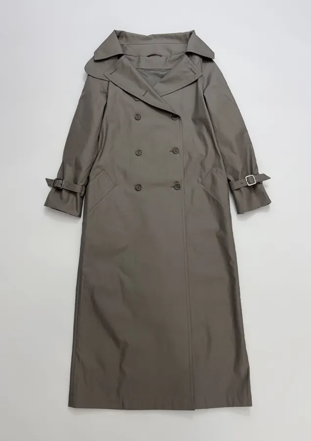 Commuter Mid-Length Trench Coat Outerwear in Olive Gray, product view 02