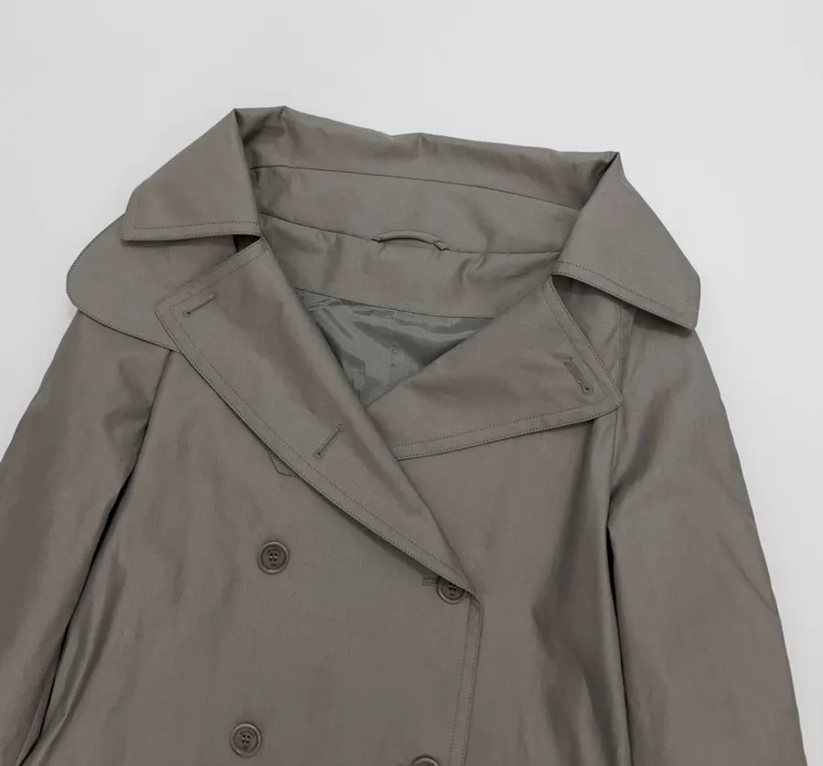 Commuter Mid-Length Trench Coat Outerwear in Olive Gray, product view 03