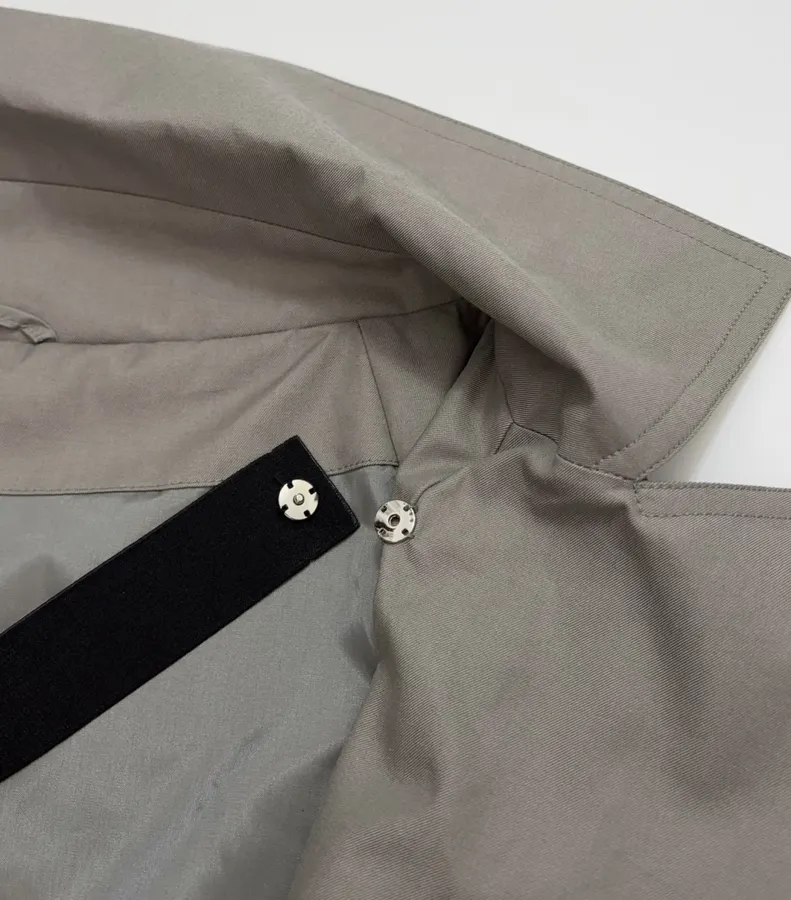 Commuter Mid-Length Trench Coat Outerwear in Olive Gray, product view 05