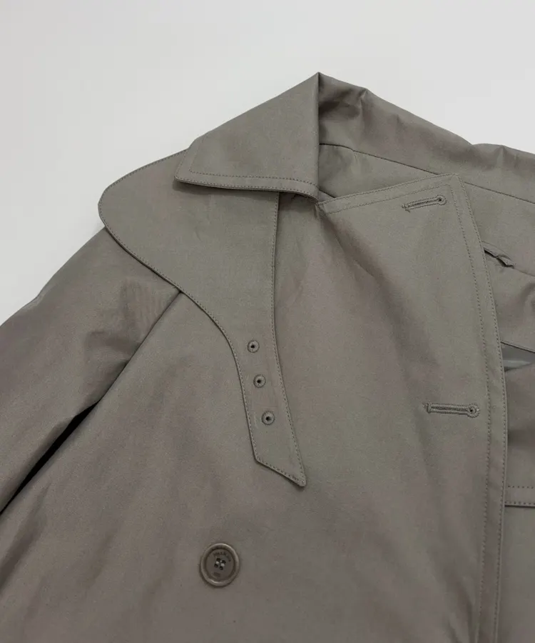 Commuter Mid-Length Trench Coat Outerwear in Olive Gray, product view 06