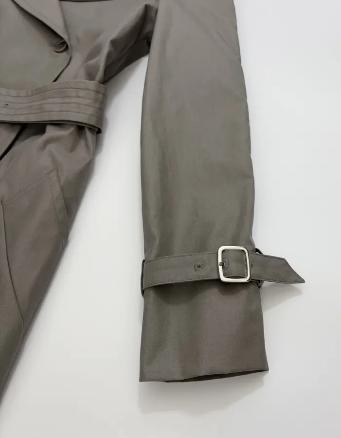 Commuter Mid-Length Trench Coat Outerwear in Olive Gray, product view 09