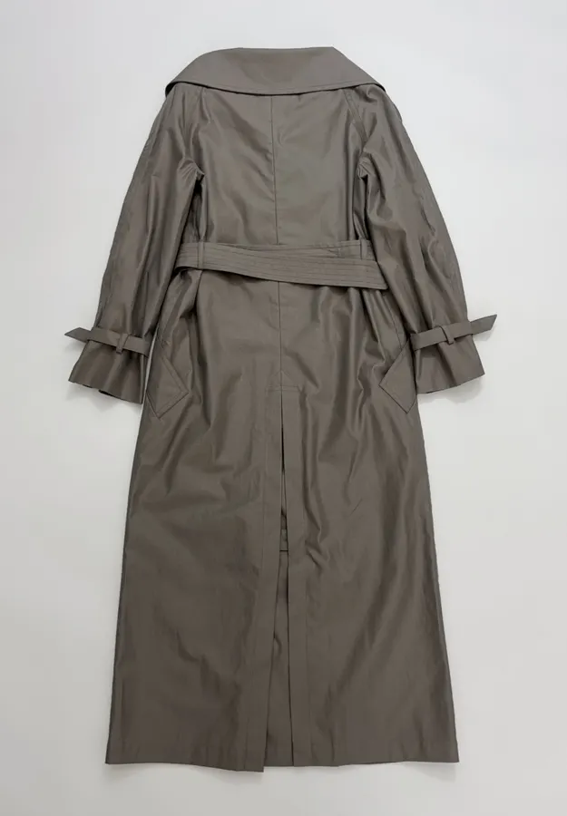 Commuter Mid-Length Trench Coat Outerwear in Olive Gray, product view 18