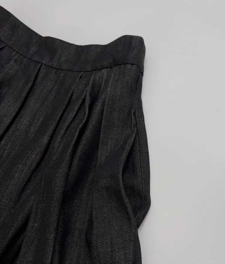 Black Crinkle Full Midi Skirt in Black, product view 03