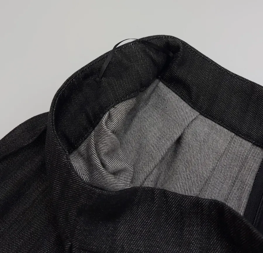 Black Crinkle Full Midi Skirt in Black, product view 04