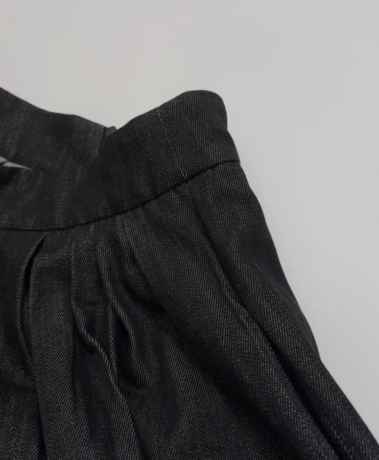 Black Crinkle Full Midi Skirt in Black, product view 05