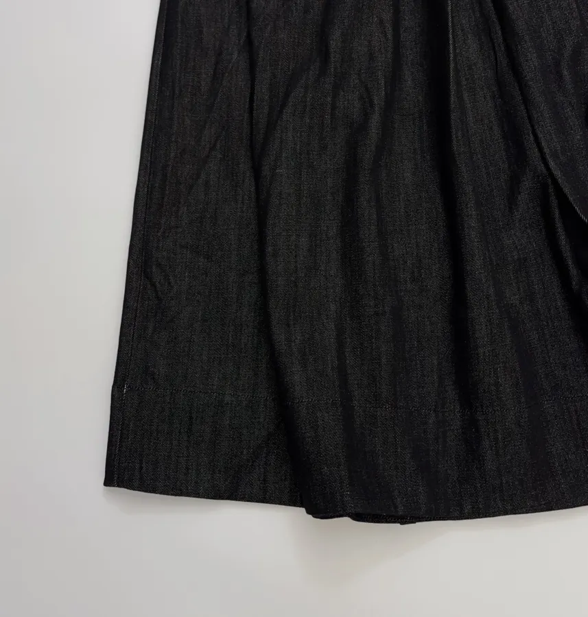 Black Crinkle Full Midi Skirt in Black, product view 07