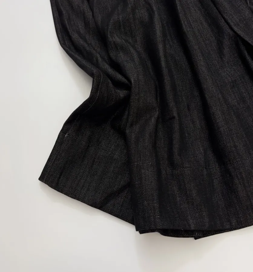 Black Crinkle Full Midi Skirt in Black, product view 08