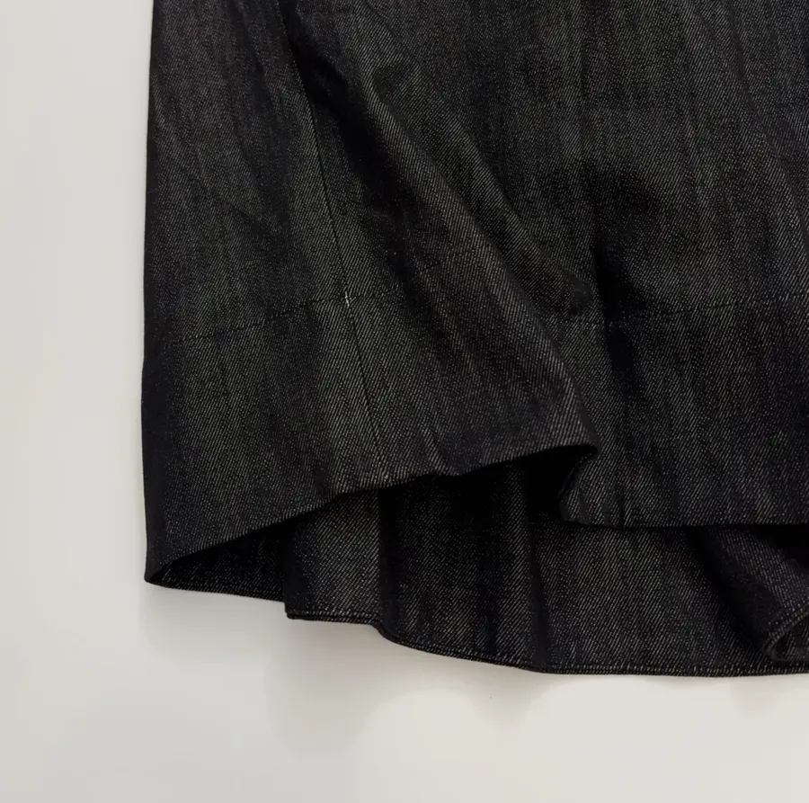 Black Crinkle Full Midi Skirt in Black, product view 09