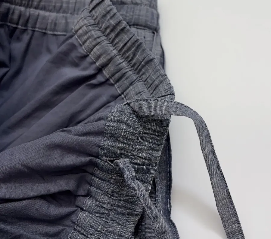 Accordion-Pleat Elastic-Waist Striped Midi Skirt in Blue Gray, product view 07