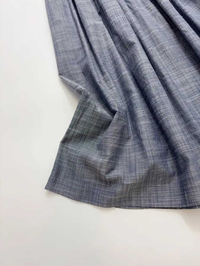 Accordion-Pleat Elastic-Waist Striped Midi Skirt in Blue Gray, product view 10