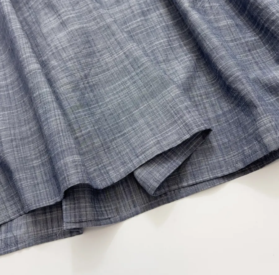 Accordion-Pleat Elastic-Waist Striped Midi Skirt in Blue Gray, product view 11
