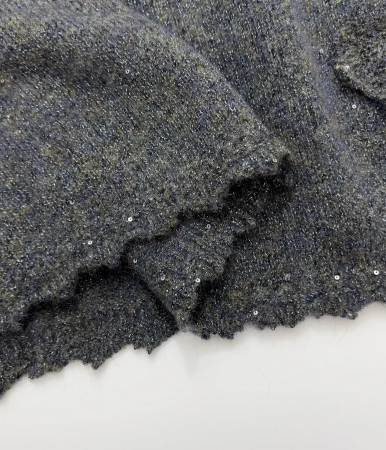 Charcoal Shimmer Crochet A-Line Midi Skirt in Dark Gray, product view 09