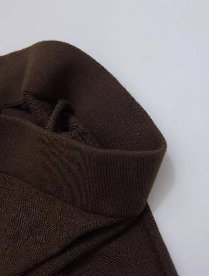 Brown Short Wool Cashmere Mulberry Silk Knitted Skirt in Brown, product view 08