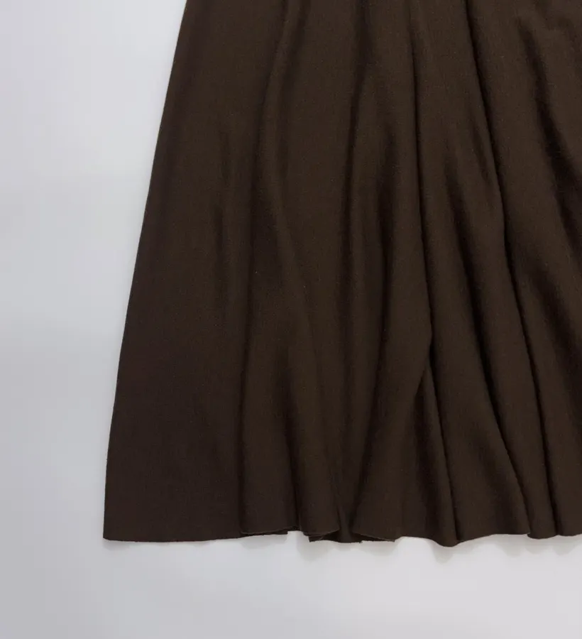 Brown Short Wool Cashmere Mulberry Silk Knitted Skirt in Brown, product view 10