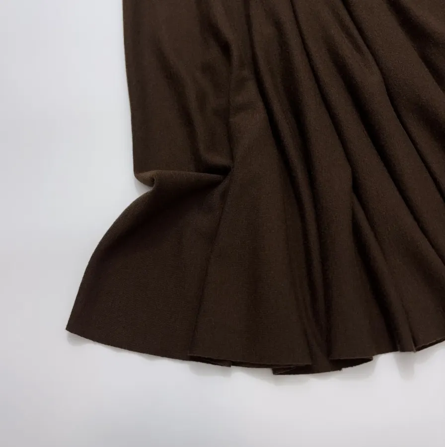 Brown Short Wool Cashmere Mulberry Silk Knitted Skirt in Brown, product view 11
