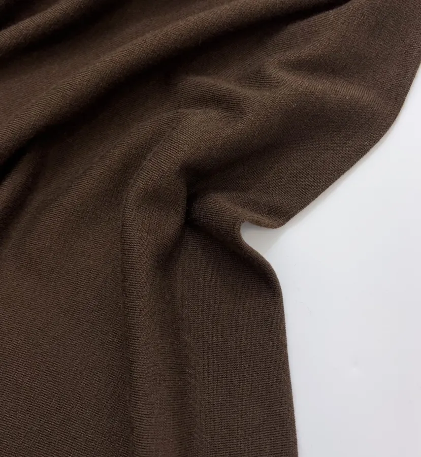 Brown Short Wool Cashmere Mulberry Silk Knitted Skirt in Brown, product view 15