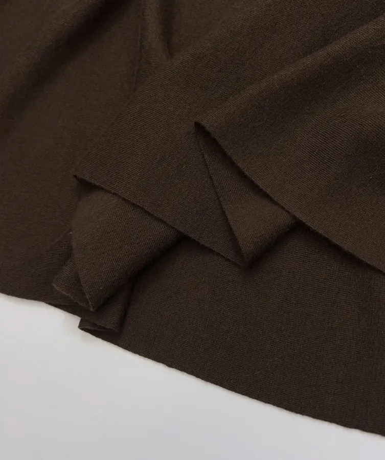 Brown Short Wool Cashmere Mulberry Silk Knitted Skirt in Brown, product view 16