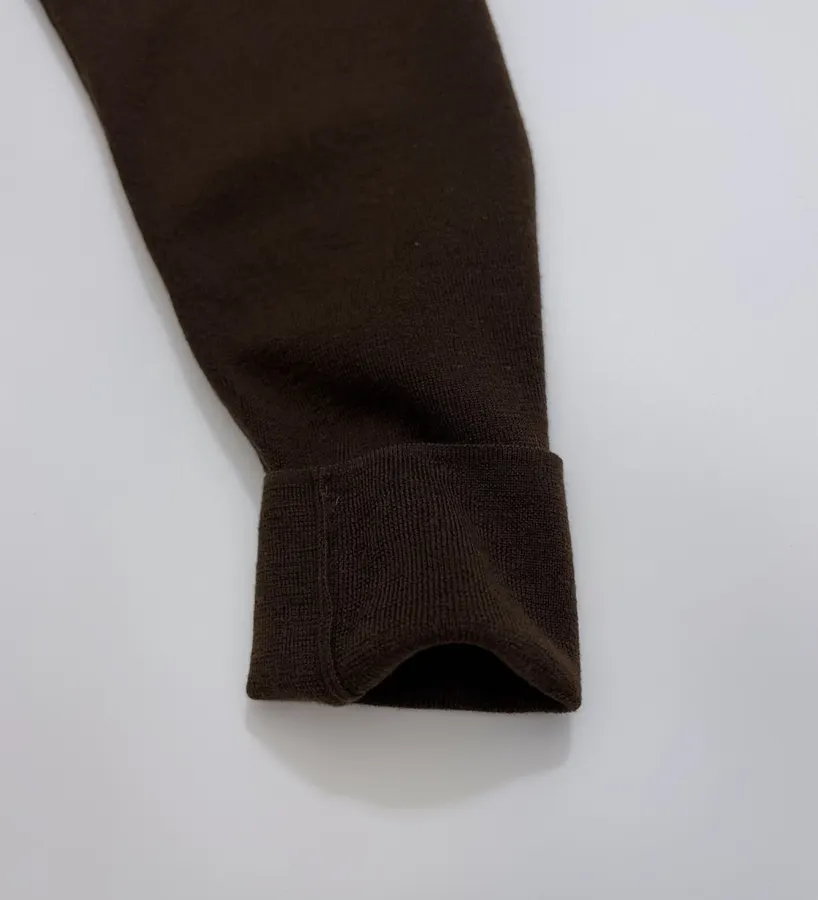 Brown Short Wool Cashmere Mulberry Silk Knitted Jacket Short Top in Brown, product view 09