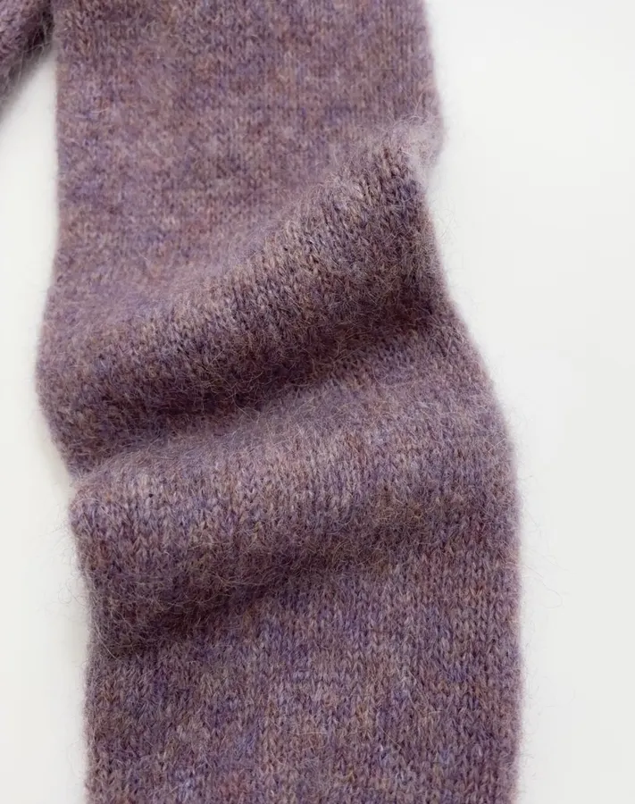 Sequin Mohair-Blend Knit Cardigan in Mauve, product view 07