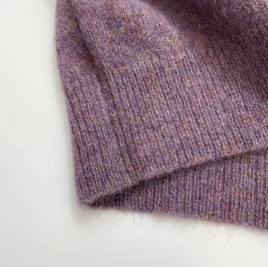 Sequin Mohair-Blend Knit Cardigan in Mauve, product view 11