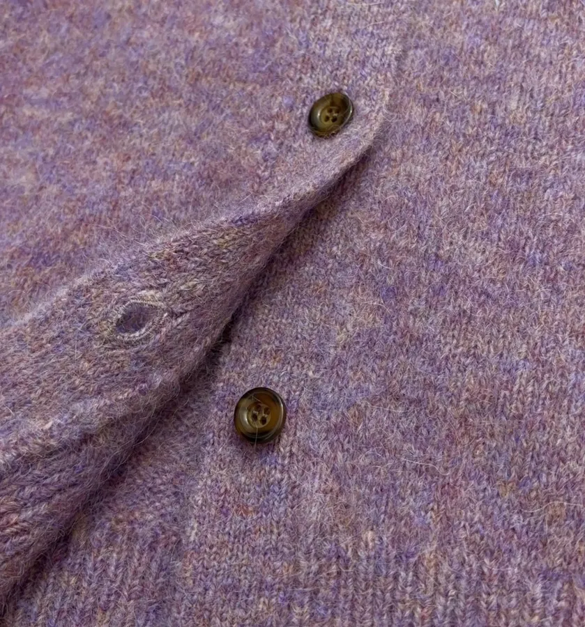 Sequin Mohair-Blend Knit Cardigan in Mauve, product view 13