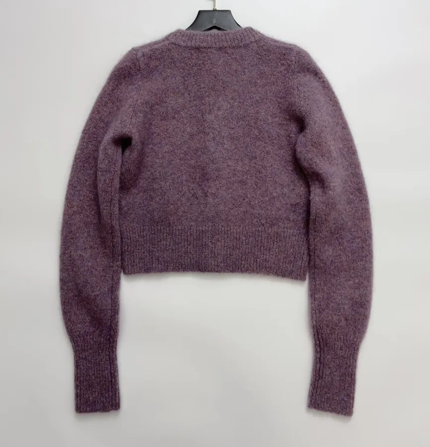 Sequin Mohair-Blend Knit Cardigan in Mauve, product view 14