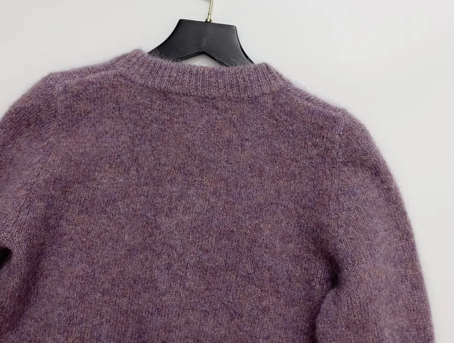 Sequin Mohair-Blend Knit Cardigan in Mauve, product view 15