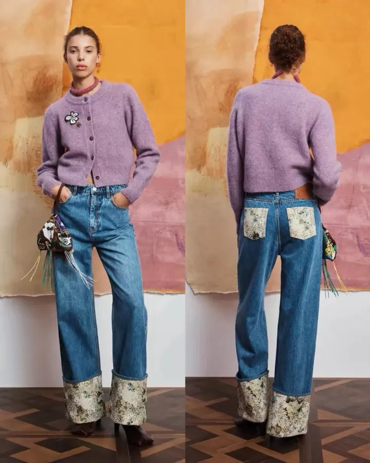 Sequin Mohair-Blend Knit Cardigan in Mauve, product view 18