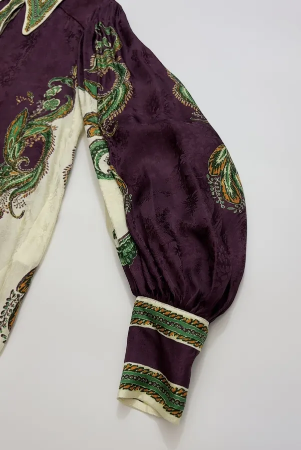 Silk Blend Shirt in Burgundy Multicolor, product view 04