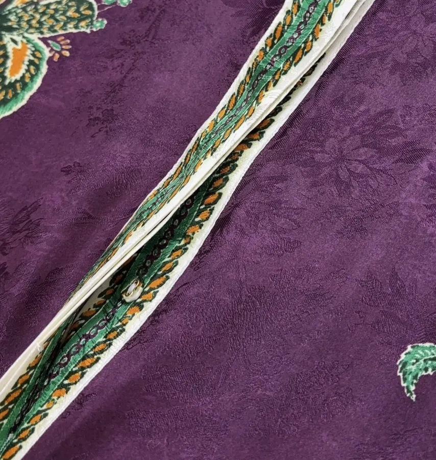 Printed Lantern-Sleeve Silk-Blend Shirt Dress in Burgundy Multicolor, product view 08