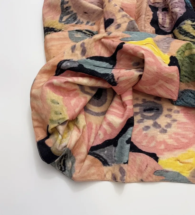 Niche Design Artistic Vibe ~ Delicate High-Count Corduroy Printed Bud Skirt in Multicolor, product view 10