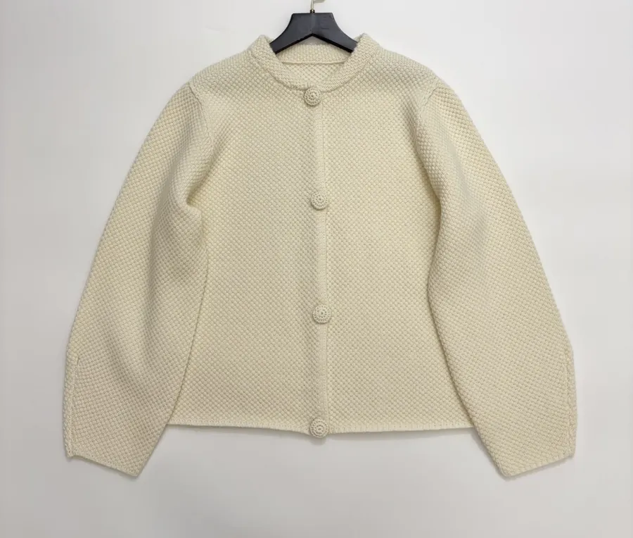 Wool Cardigan Jacket in Off-White, product view 03