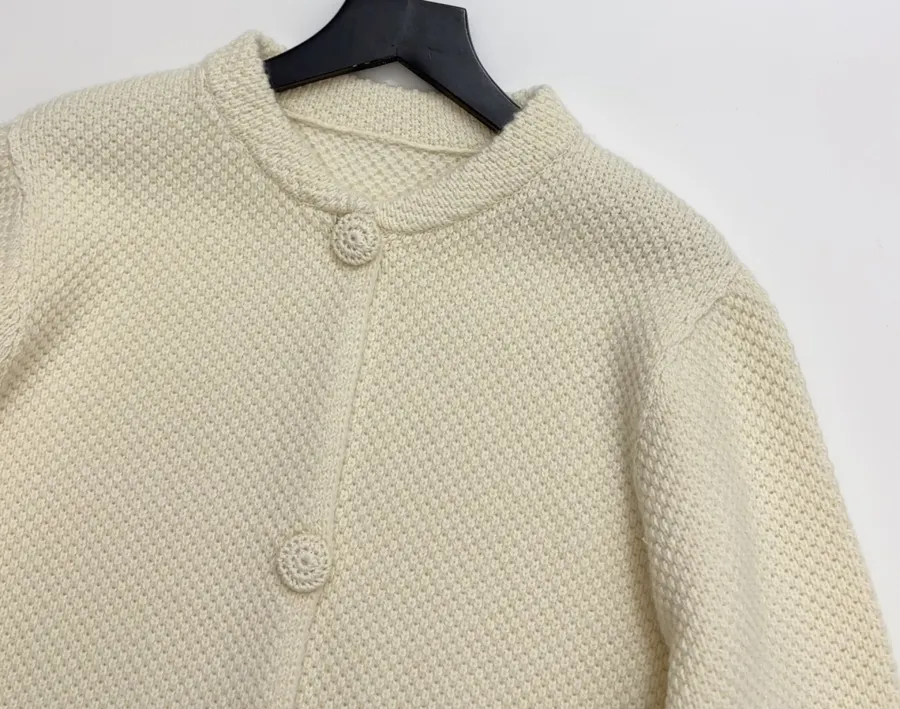 Wool Cardigan Jacket in Off-White, product view 04