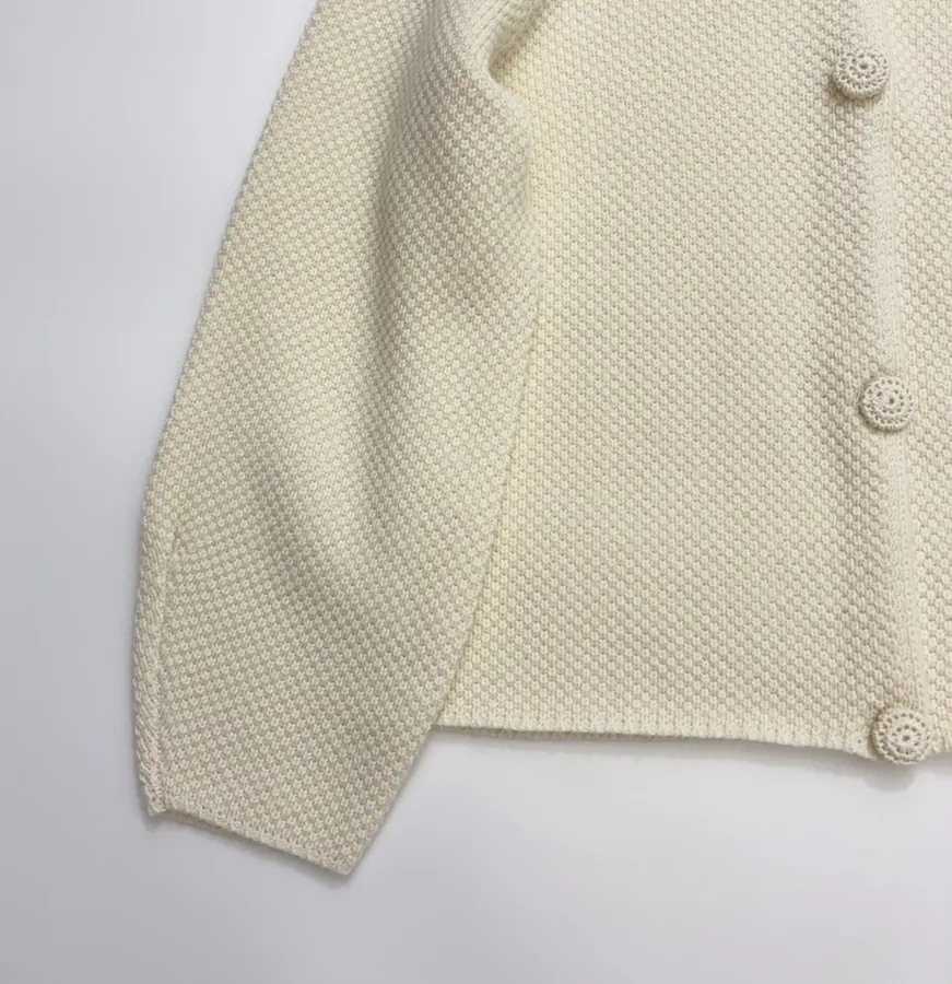 Wool Cardigan Jacket in Off-White, product view 10