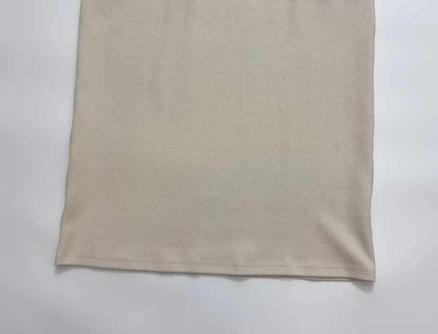 Loose U-Neck Tank Dress Tencel Cotton Blend Twill Textured Dress in Oatmeal, product view 06