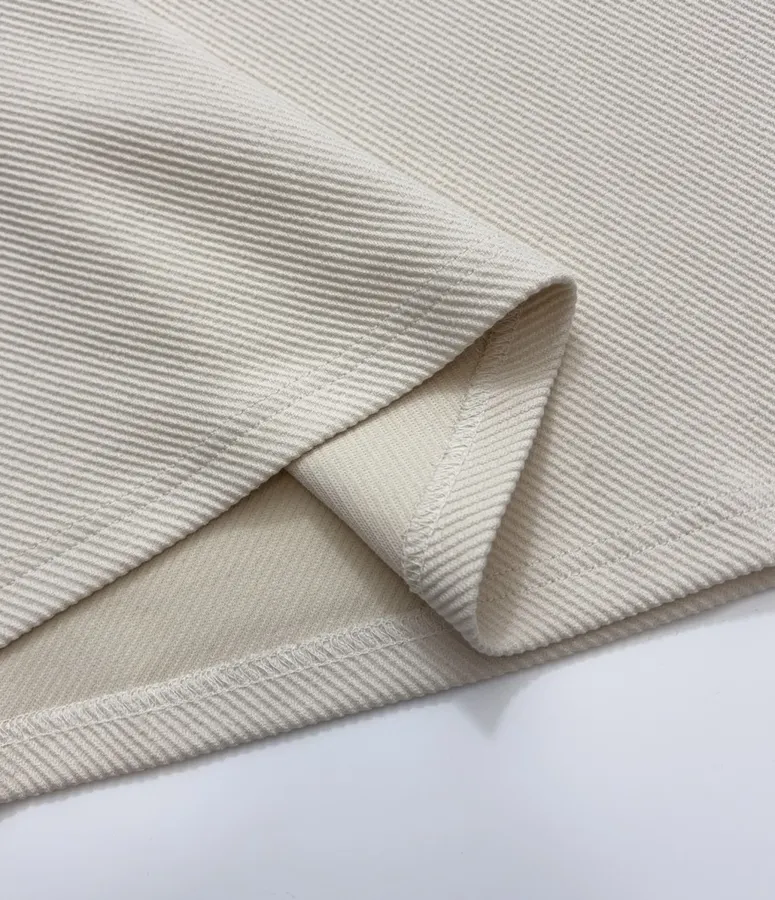 Loose U-Neck Tank Dress Tencel Cotton Blend Twill Textured Dress in Oatmeal, product view 08