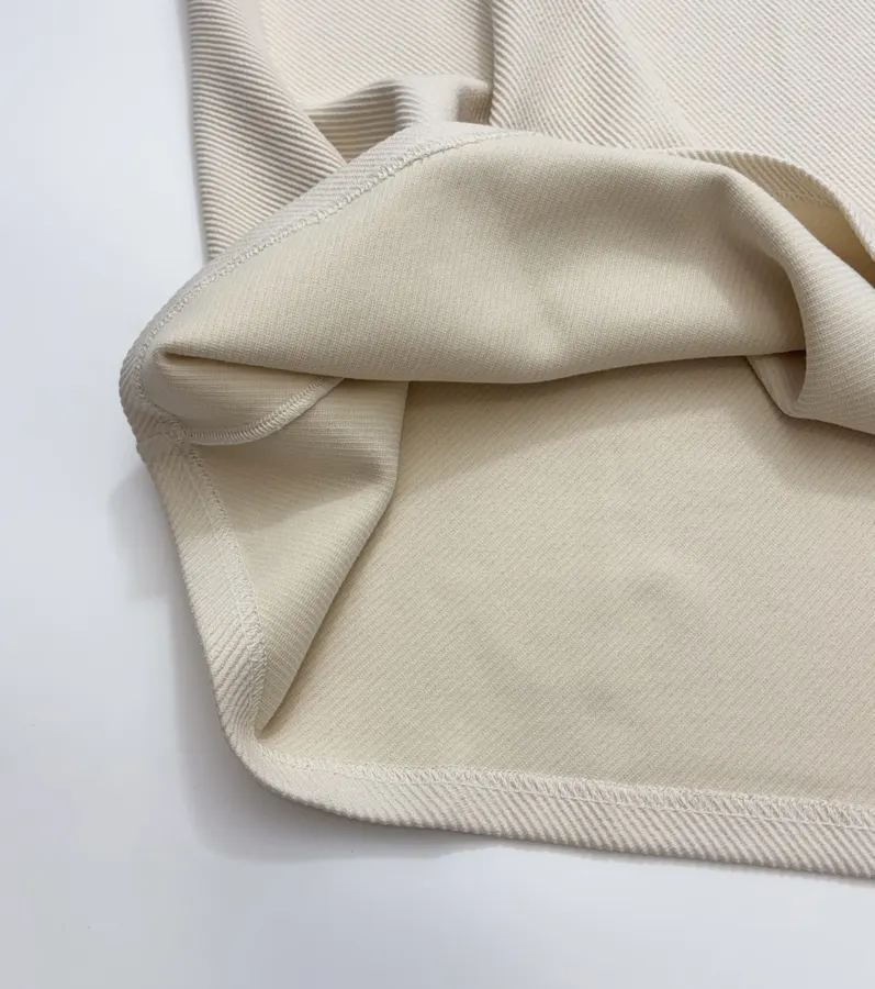 Loose U-Neck Tank Dress Tencel Cotton Blend Twill Textured Dress in Oatmeal, product view 09