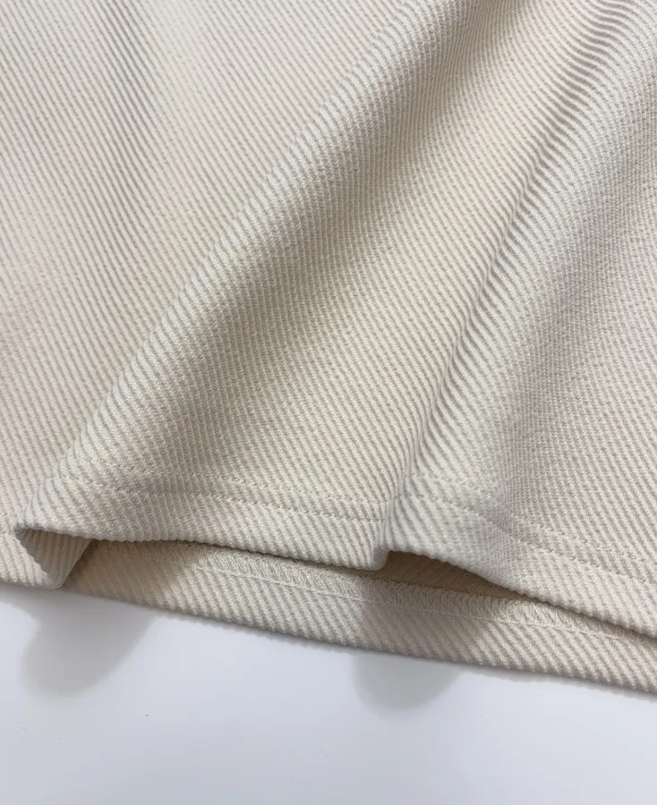 Loose U-Neck Tank Dress Tencel Cotton Blend Twill Textured Dress in Oatmeal, product view 10