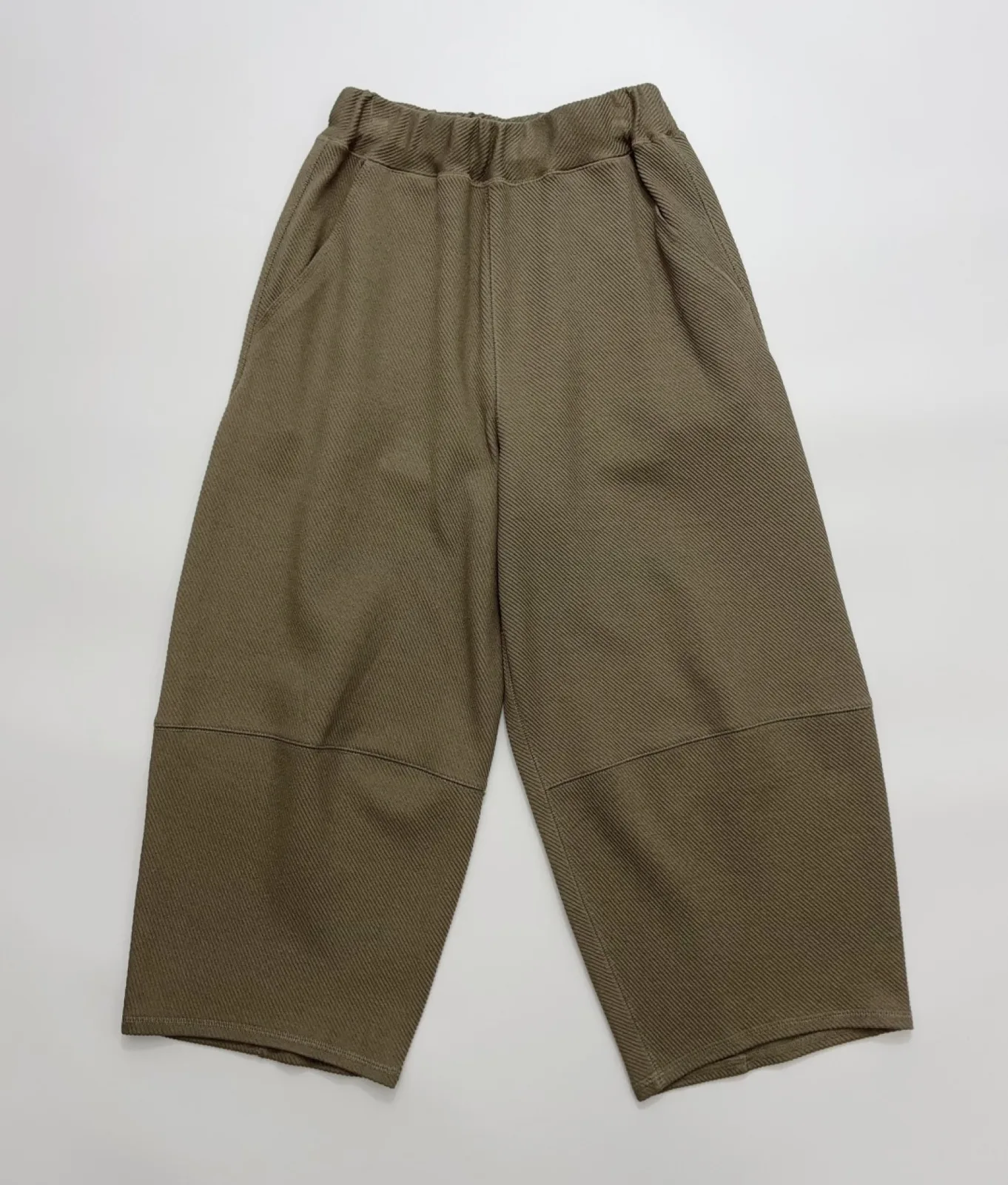 Loose twill wide-leg trousers