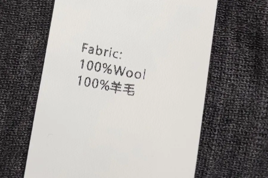 Minimalist Wool Half-Zip Irregular Button T-Shirt Top in Charcoal, product view 12