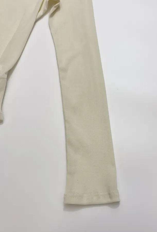 Retro Pleated Cinched Elegant Slightly Sheer Thin Velvet Half-High Neck Long-Sleeve T-Shirt in Pale Yellow, product view 05