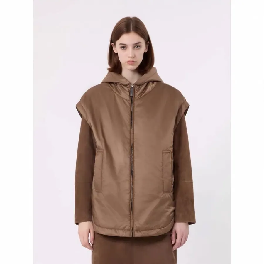 Casual All-Match Sleeveless Vest Jacket in Taupe, product view 05