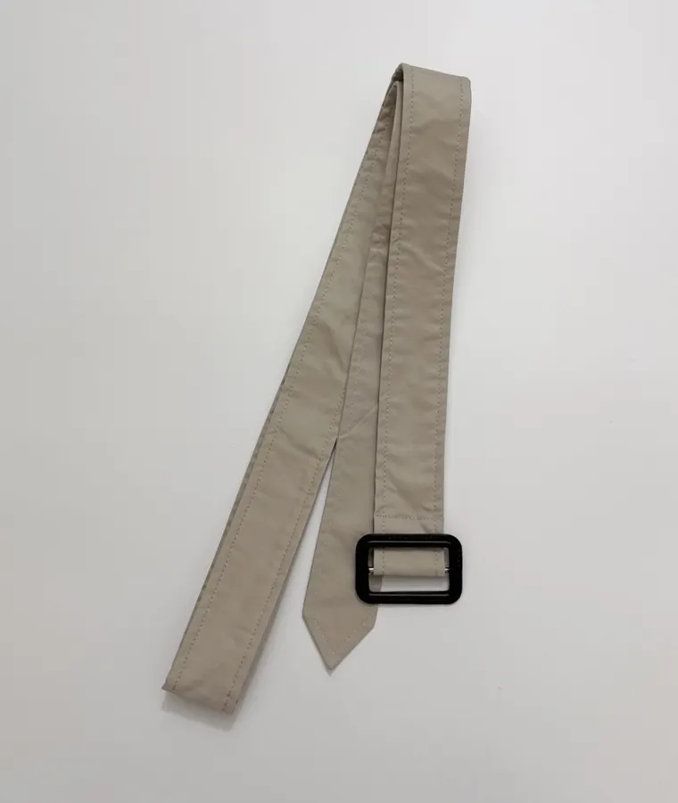 Cotton-Blend Short Double-Breasted Trench Coat Outerwear in Oatmeal, product view 18