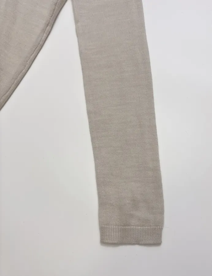 Solid-Color Wool High-Neck Base Layer Sweater in Light Gray, product view 04