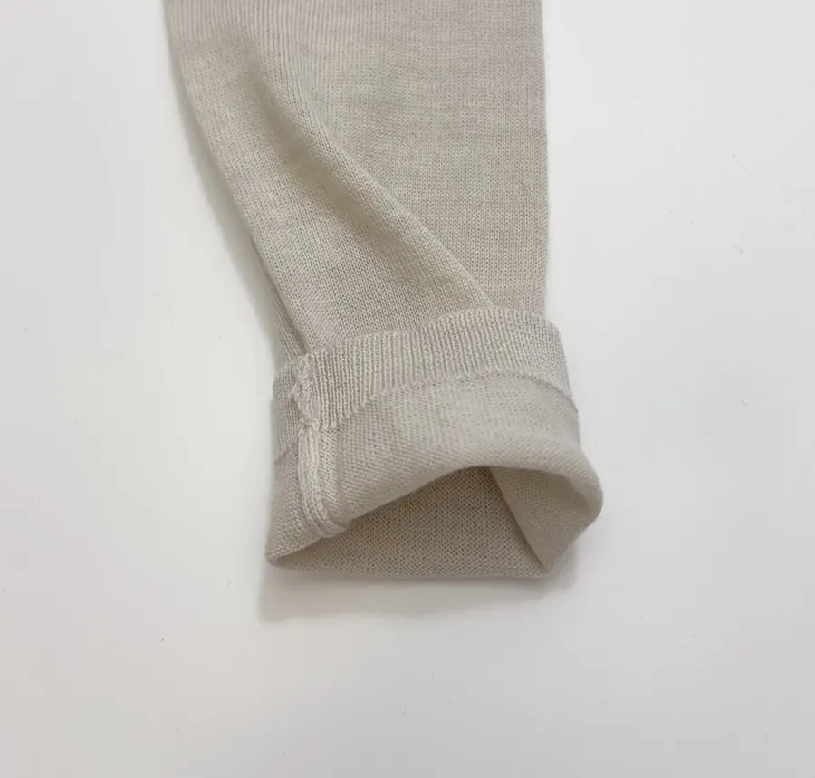 Solid-Color Wool High-Neck Base Layer Sweater in Light Gray, product view 05